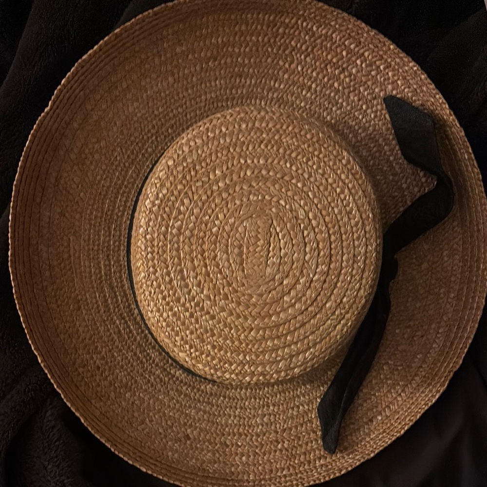 Natural Straw Sun Hat with Ribbon Accent